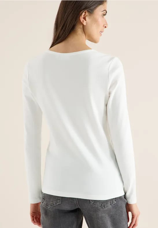 Shirt met lange mouwen en V-hals