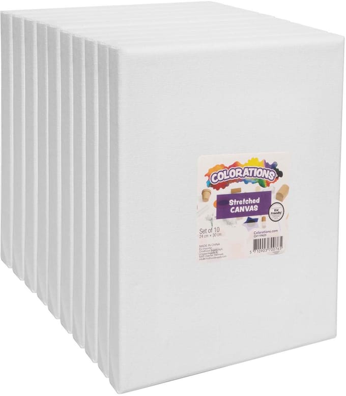 Colorations canvas speelgoed set 24 x 30 cm 10 stuks wit.