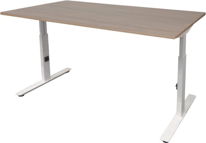 Verstelbaar Bureau - Linesto 200x80 Havana Kersen - wit frame