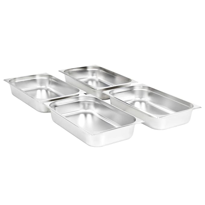 vidaXL - Gastronormbakken - 4 - st - GN - 1/1 - 100 - mm - roestvrij - staal