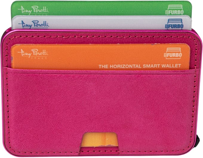 Tony Perotti Furbo EVO RFID leren Pasjeshouder - Fuchsia
