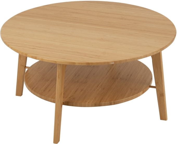 J-Line bijzettafel Rond - bamboe - naturel - large