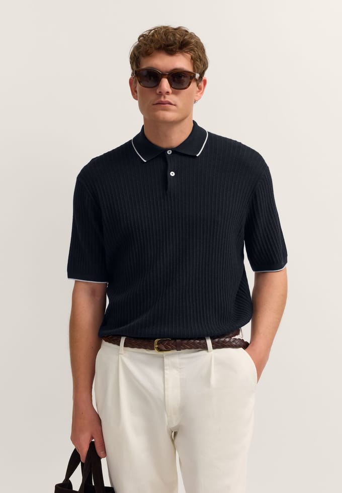 Bugatti Herren Polo shirt gebreid in regular fit