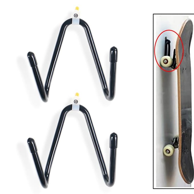 2 stuks Skateboard Longboard Muurhanger Opslaghouder Ophanghaak 8kg Belasting 1 gray