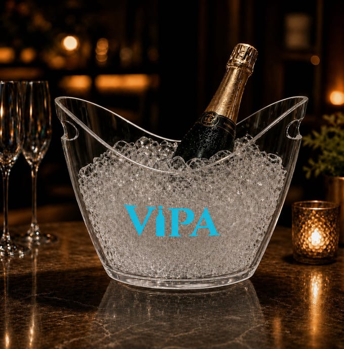 Wijn champagne koeler - bucket - Cooler Transparant