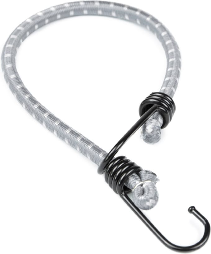 Rubbermagazijn - Spanelastiek met haken - 25 stuks - Grijs & wit - Lengte: 40 cm - Zeer elastisch & slijtvast