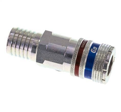 Staal/Messing DN 10.4 Safety Luchtkoppeling Snelkoppeling 19 mm Slangpilaar