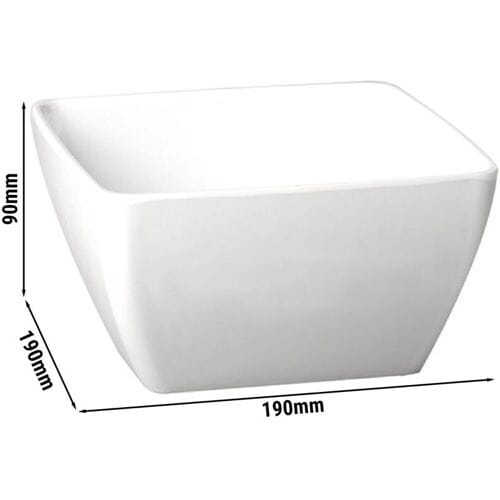 GGM Gastro (6 Stück) Schale - PURE - Melamin - 1,5 Liter - eckig - Weiß