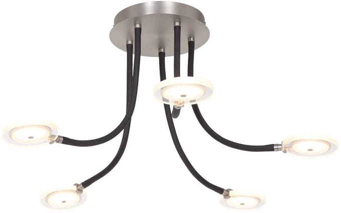 Plafondlamp Turound 3375ST – stalen designlamp met glas, LED, dimbaar, 91,5 cm, Steinhauer