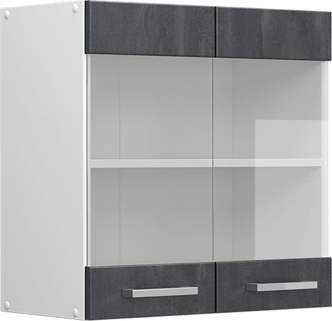 Vicco R-Line Glazen keukenkast – 60 cm Zwart beton