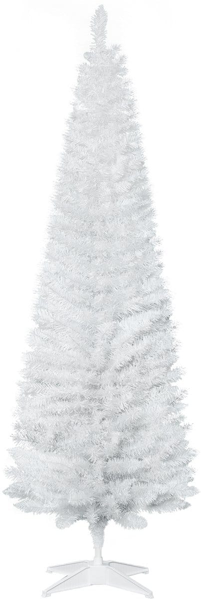 HOMCOM Kerstboom Kunststof, Metaal Ø55 x 180H cm Wit
