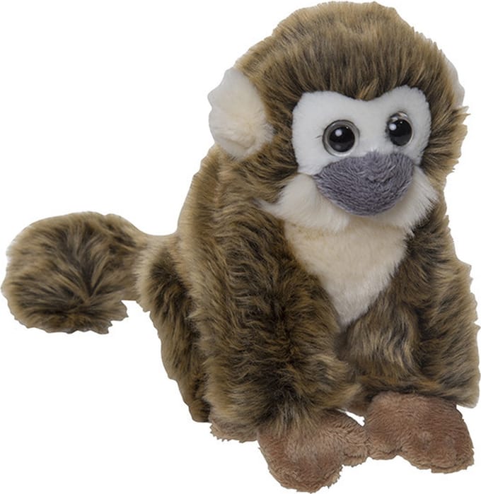 Nature Planet Pluche Squirrel aapje - knuffel aap - 18 cm - oerwoud knuffel thema