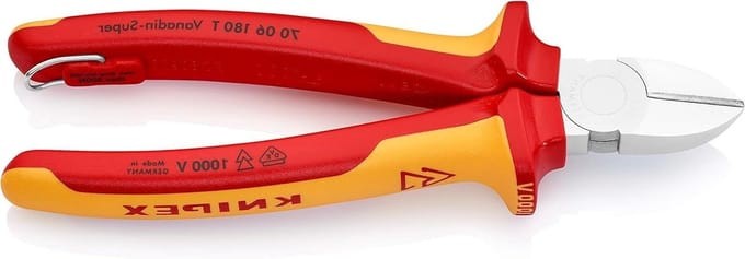 Zijkniptang 180mm Geïsoleerd VDE - Met Beveiligingshaak voor Veilig Werken