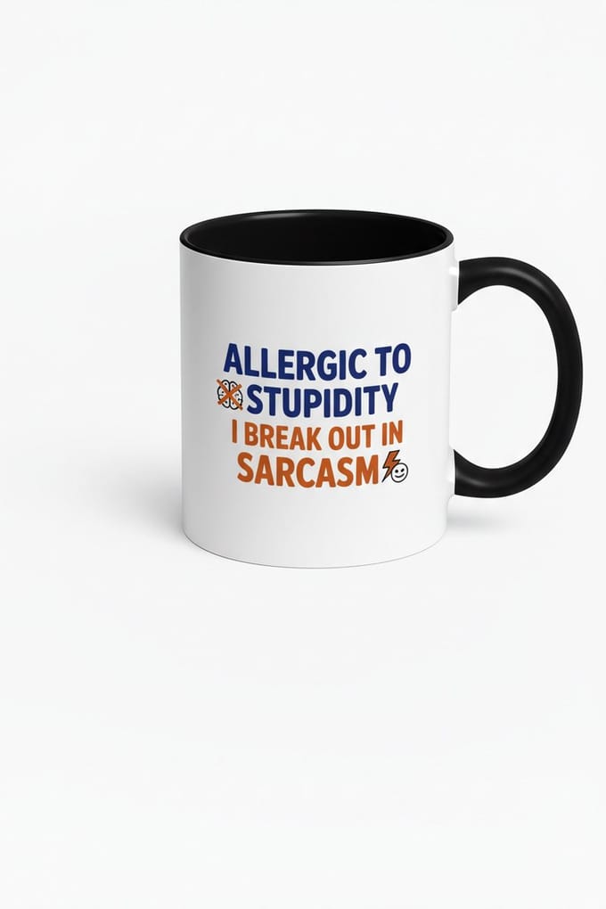 Allergic To Stupidity mok - Grappige Koffiemok