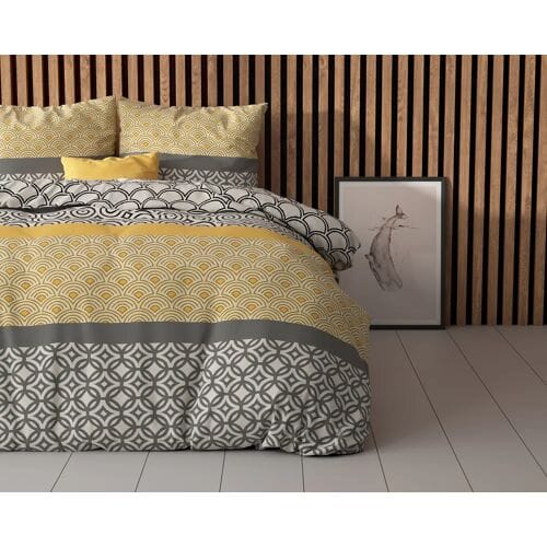 Sleeptime Dekbedovertrek Chezka Grijs - Eenpersoons 140 x 200/220 cm + 1 kussensloop
