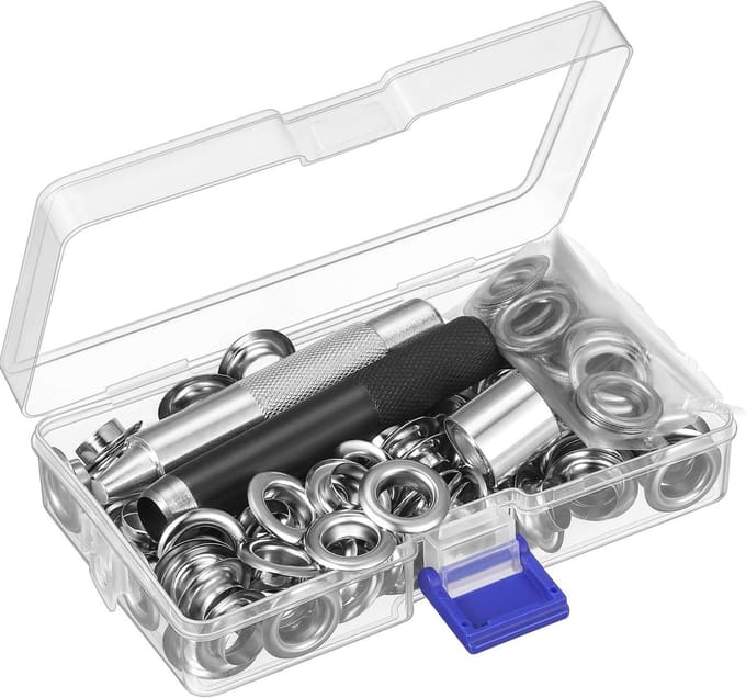 Grommet Tool Kit, Grommet Setting Tool 100 Sets Grommets Oogjes (1/2 Inch Diameter) Oogjes en Oogjes Punch Die Tool