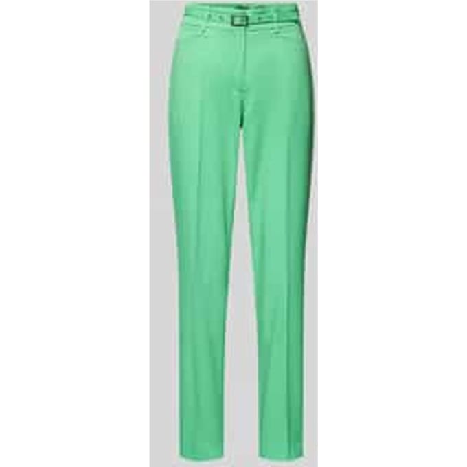 Stoffen broek in effen design met riem