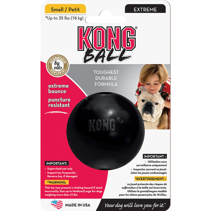 Kong Extreme Bal - Hondenspeelgoed - Zwart - S