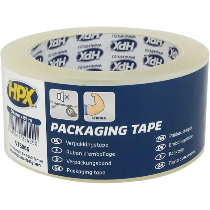HPX Verpakkingstape - transparant 50mm x 66m