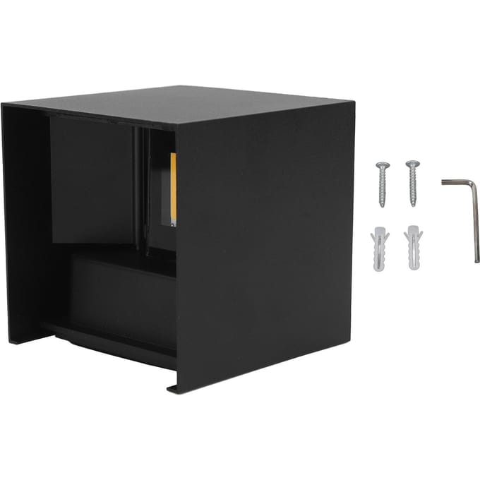 Applique murale d'extérieur à LED 12 W 3 500 K, cube carré, lumière chaude, réglable