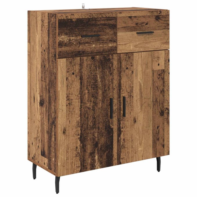 vidaXL - Dressoir - Oud - Hout - 69,5 - x - 34 - x - 90 - cm - Bewerkt - hout