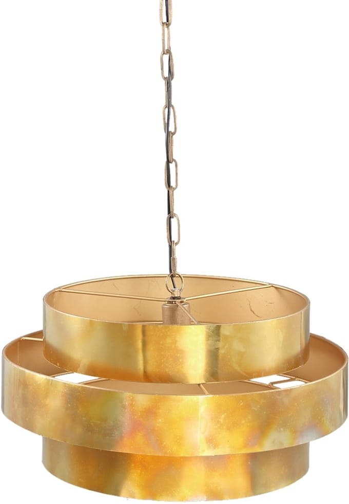 PTMD Zanth Ronde Hanglamp - H133 x Ø52 cm - Metaal - Goud