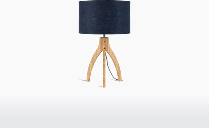 GOOD&MOJO Tafellamp Annapurna - Blauw/Bamboe - Ø36cm - Scandinavisch,Bohemian