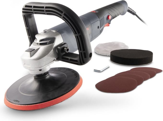 Powerplus elektrische haakse poliermachine POWE41030 - 1 200W - 180mm - power tool, auto-accessoire, met 3 acc.