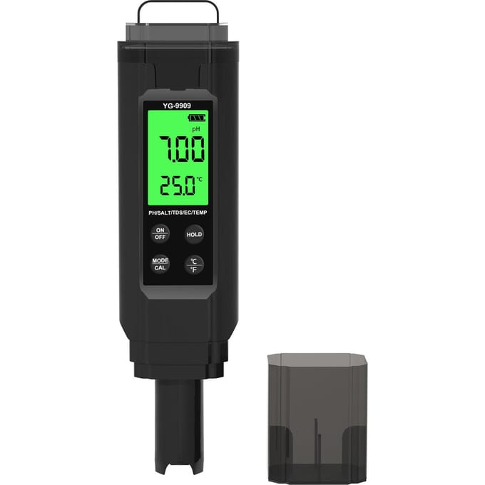 5in1 Waterkwaliteitstester PH ZOUT Totale Opgeloste Stoffen EC Temperatuur Testmeter Multifunctioneel veelkleurig