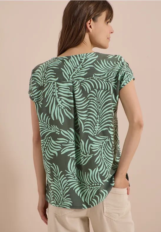 Shirt met hangende schouder en print
