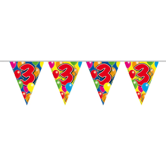 Folat - Vlaggenlijn 3 jaar Ballonnen (10 meter)
