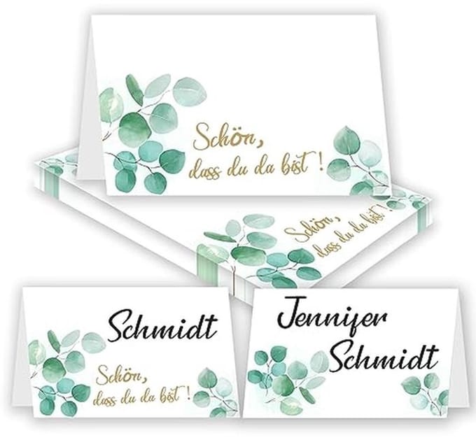 Tafelkaarten bruiloft - 50 stuks met eucalyptus design voor evenementen en feesten