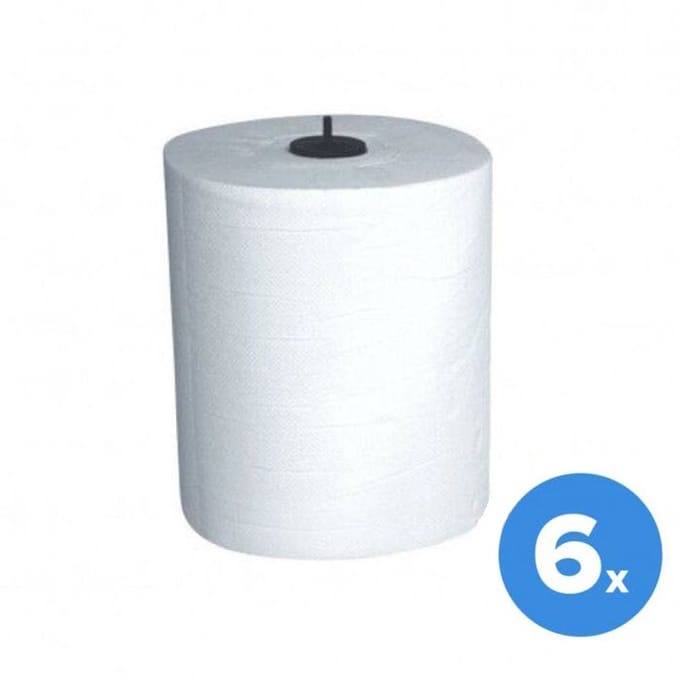 Handdoekrollen Matic wit 2laags 6rollen 21cm tissue 100% cellulose 150m (66)