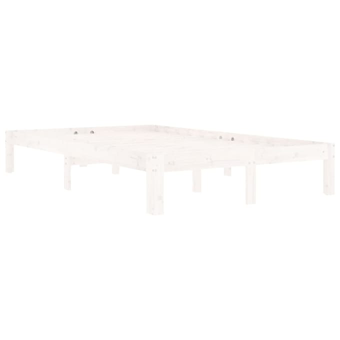 vidaXL - Bedframe - massief - grenenhout - wit - 120x200 - cm