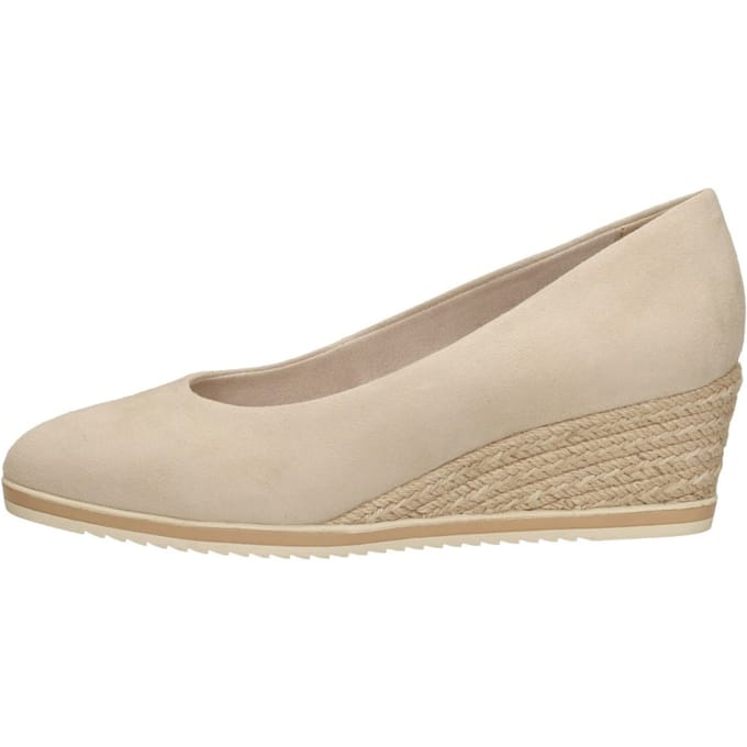 Tamaris Pumps met sleehak beige Leer - Dames - Maat 37
