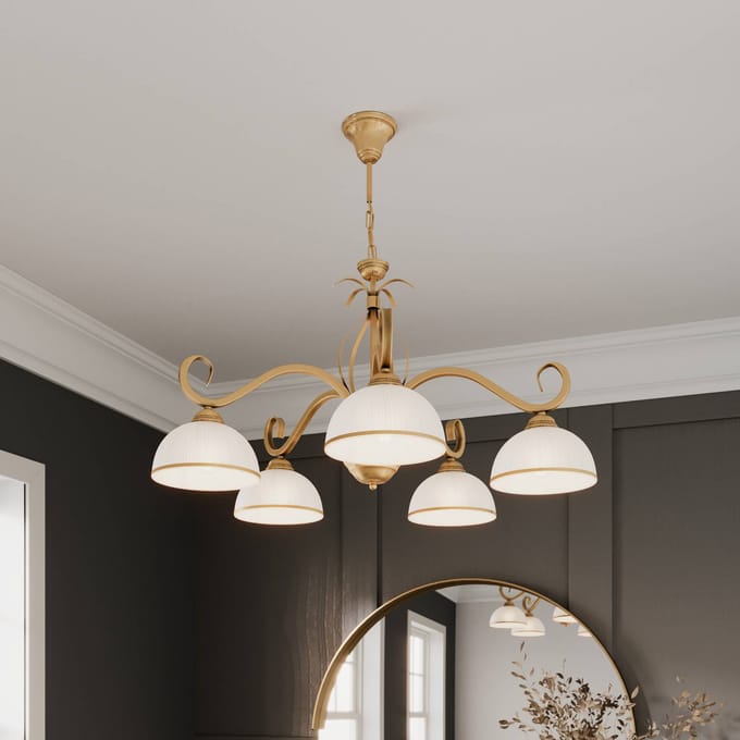 EMIBIG LIGHTING Hanglamp Wivara 5, 5-lamps, goud