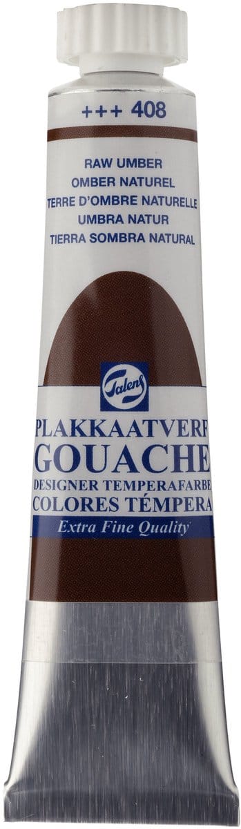 Plakkaatverf - 408 Omber Naturel - Gouache extra fine - Talens - 20 ml