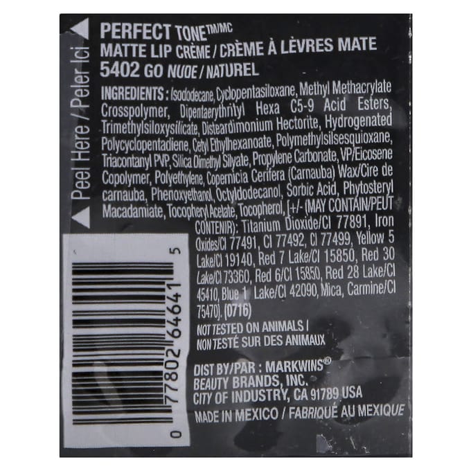 Perfecte Toon, Matte Lipcrème, 5402 High Nude, 5,1 ml (0.17 fl oz) gray