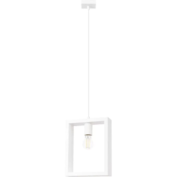 Sollux Lighting Hanglamp Aries - E27 - wit - staal/hout - 133x24x8cm