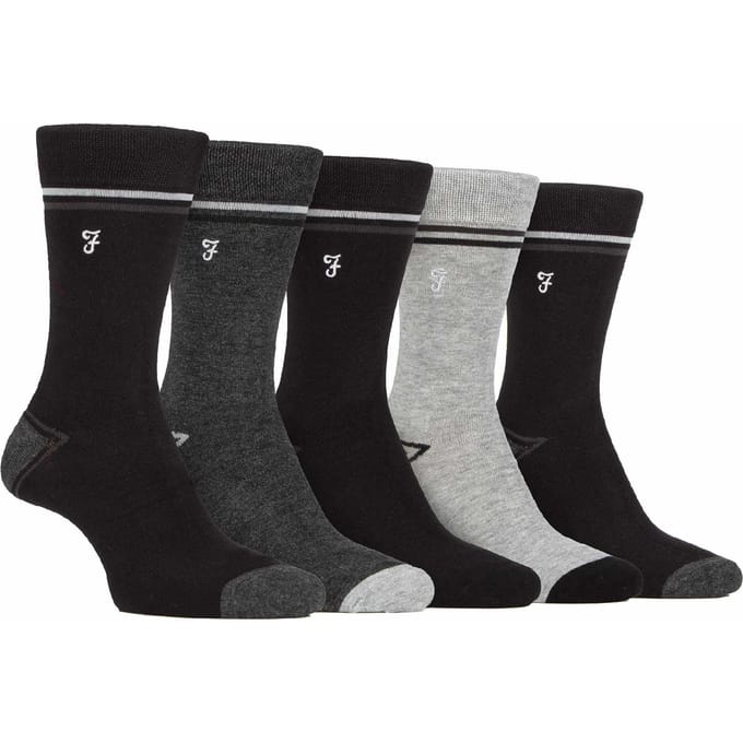 5-Pack Heren Bamboe Felgestreepte Patroon Sokken