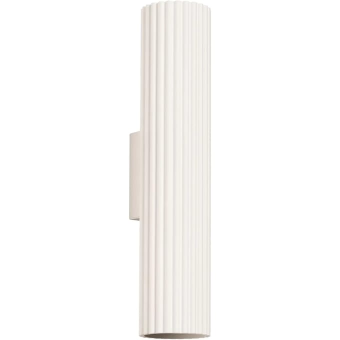 Wandlamp KARBON 30 lange geribbelde buis met 2 lichtbronnen - Sollux Lighting - IP20 - Beige aluminium behuizing - 6.5 x 8.5 x 30 cm - 2 x GU10 LED, exclusief lichtbron - 2 x 10 W - Minimalistische wandlamp voor woonkamer, slaapkamer en keuken