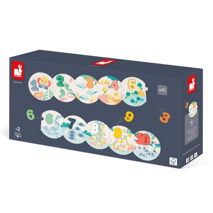 Janod - Pure - Mijn eerste puzzel met cijfers - Cijfer-Leerpuzzel