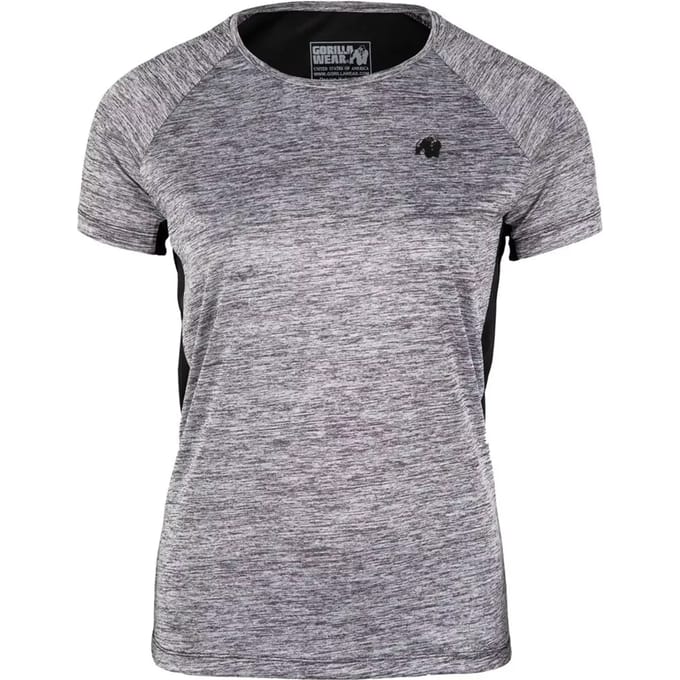 Gorilla Wear Monetta Performance T-Shirt - Grijs Gemeleerd / Zwart - M
