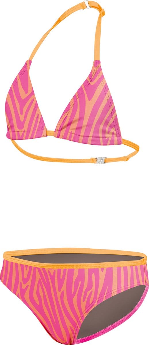 BECO zebra vibes triangel - bikini voor kinderen - roze/oranje - maat 140