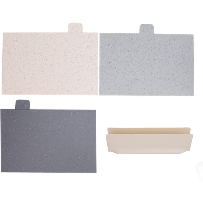 3 stuks Snijplank Gladde Plastic Hakplank Draagbaar Multifunctioneel Groente Fruit Snijden gray