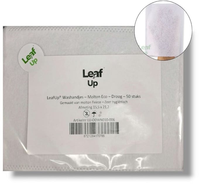 LeafUp® Washandjes – Molton Eco – Droog – 50 stuks (B2)