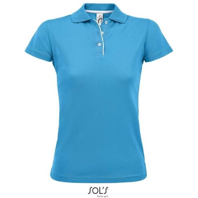 SOLS Performer sportpoloshirt voor dames/dames (Aqua)