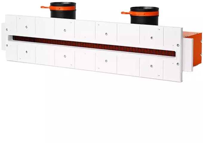 Ergovent instucbaar frameloos lijnrooster 600 mm met aansluitdiameter 75 mm - profiel