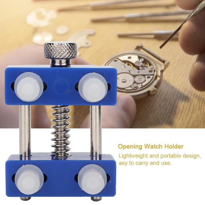 Support d'ouverture de boîtier de montre Outil de réparation Horloger Kit de remplacement Ouvreur (Bleu) yellow