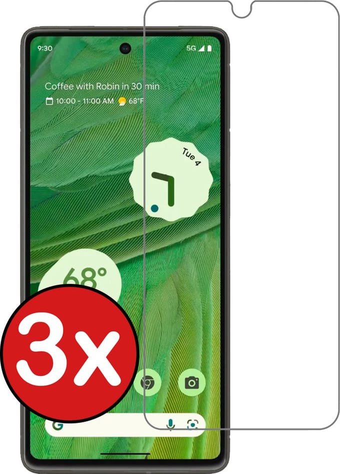 Screenprotector - 3 Stuks - Geschikt voor Google Pixel 7 - Extra Sterk - Beschermglas - Gehard Glas - Tempered Glass - Screen Protector